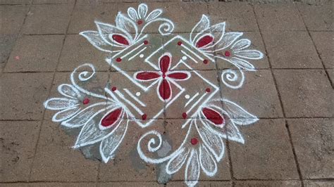 Aani Madham Special Simple Kaavi Kolam X Dots Daily Kolam Easy