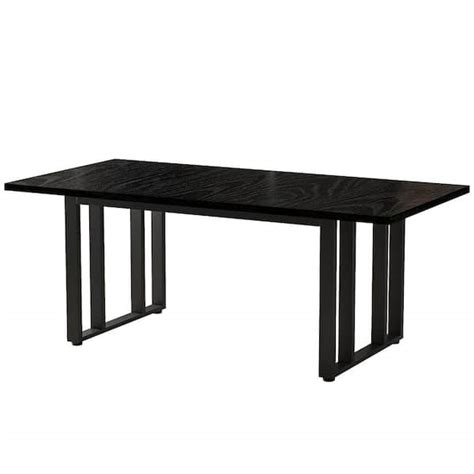 Byblight Roesler Black Wood In Sled Modern Dining Table Kitchen