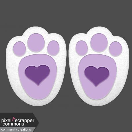 Easter Bunny Heart Footprints Element Purple Graphic By Melissa Riddle