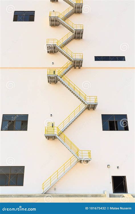 Fire exit stairs stock photo. Image of security, wall - 101675432