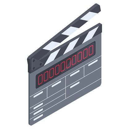 Isometric Cinema Lapperboard Movie Film Shooting Tool Movie Wooden Clapperboard 3d Vector ...