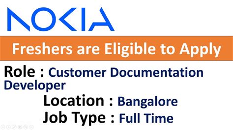 Nokia Hiring Customer Documentation Developer Freshers Are Eligible