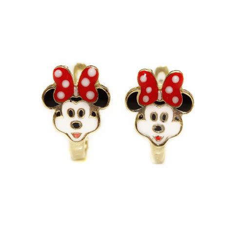 Cercei Din Aur Pentru Copii Minnie Mouse Bijuteria Diva Gold