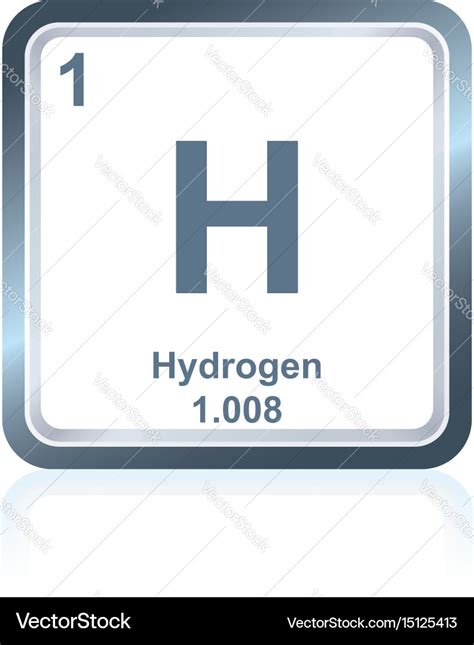 Chemical Element Hydrogen From The Periodic Table Vector Image