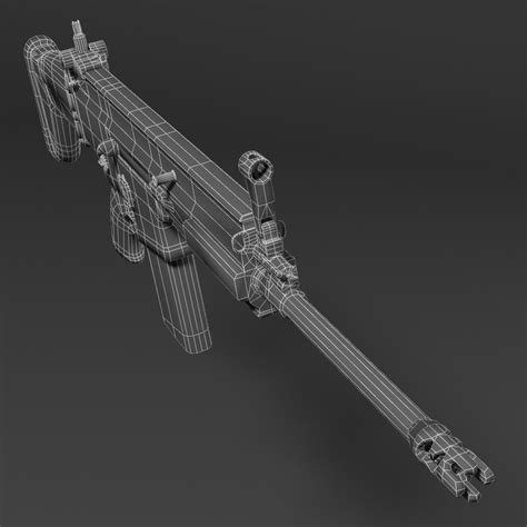 Rifle Fn Scar H Long Low Poly D Model Fbx Obj Max Free D