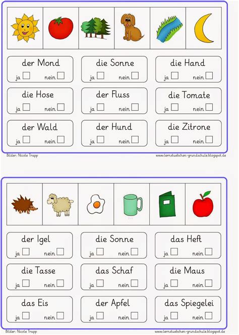 Lernstübchen kleine Lesekartei Grundschule Lesen lernen Erstes lesen