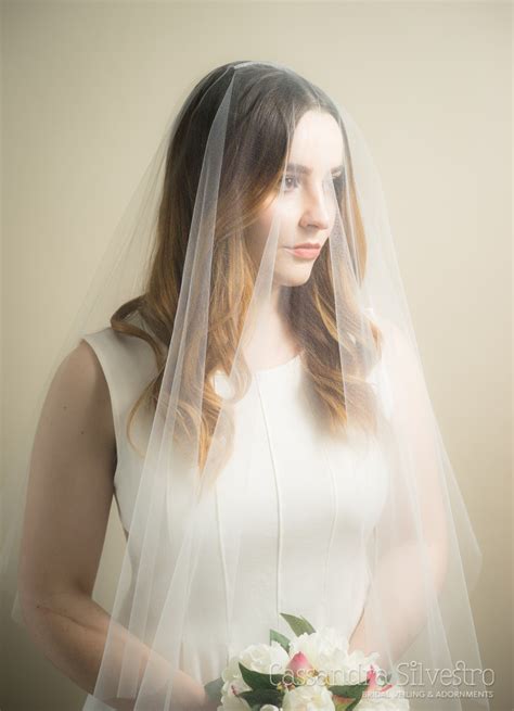 Sheer Drop Illusion Wedding Veil Blusher Veil Bridal Veil