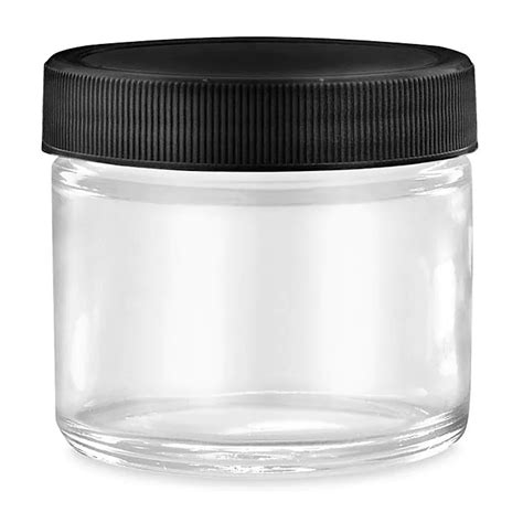 1 Oz Straight Sided Glass Jars White Plastic Lid 48case