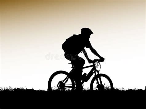 Mountain Biker Girl Silhouette Stock Photo Image Of Contour Mechanic