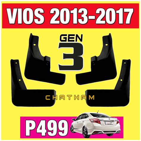 Mudguard Mudflap For Toyota Vios 2013 To 2017 2014 2015 2016 Gen 3