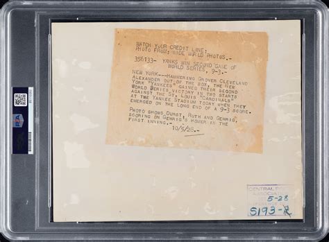 Circa 1928 Babe Ruth And Lou Gehrig Original Photograph PSA DNA Type I
