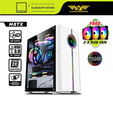 Armaggeddon Tron Holo Matx Pc Rgb Gaming Case Holographic Front