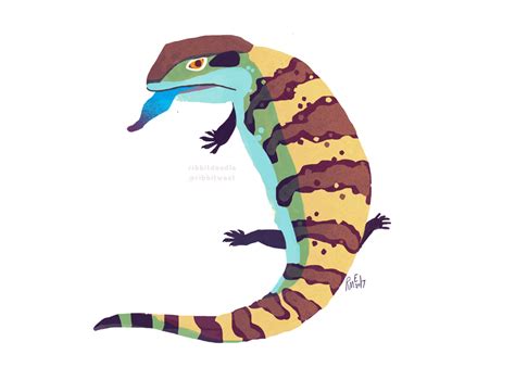 Blue Tongued Skink by ribbitdoodle on Newgrounds