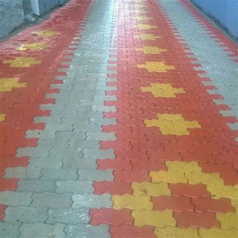 Zig Zag Bricks Design Glossy Paver Block Size X Rs Square