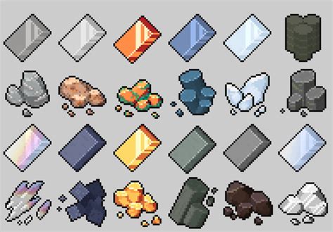 Ores And Bars Pixelart