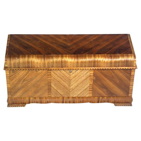 Lane Art Deco Waterfall Cedar Chest With Dentil Molding For Sale At 1stdibs