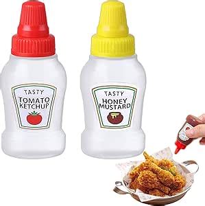 EDCB Small Ketchup Bottle Refillable Ketchup Honey Salad Containers