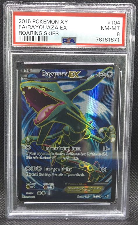 2015 Pokemon Xy Roaring Skies Rayquaza Ex Full Art 104108 Psa 8 Ebay