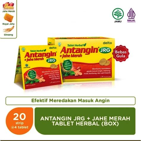 Jual Antangin Jrg Tablet Jahe Merah Herbal Box Strips Isi Tab