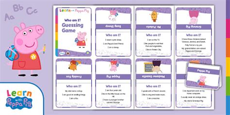 FREE Peppa Pig Who Am I Guessing Game Professor Feito