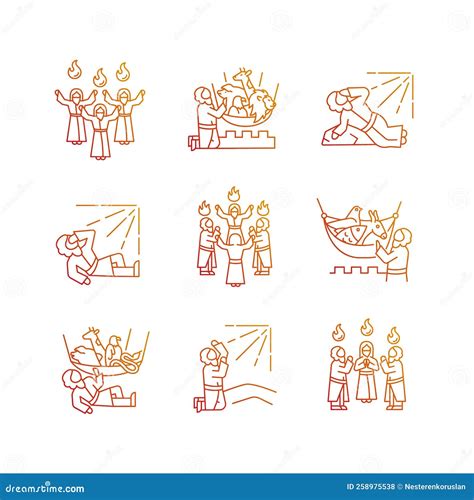 Conjunto De Iconos Vectoriales Lineales De Gradiente De Narración