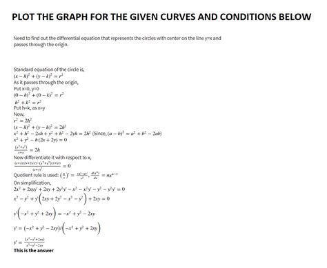 Answered Plot The Graph For The Given Curves And Bartleby