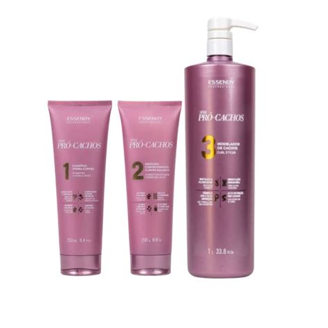 Kit Shampoo Máscara 250mL e Modelador 1000mL Cabelos Cacheados Pró