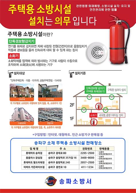 송파소방서 추석 명절 ‘고향집 주택용 소방시설 선물하기“홍보 뉴스에이