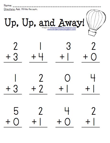 Free Addition Practice For Sums 0 5 At Kinder Craze At School