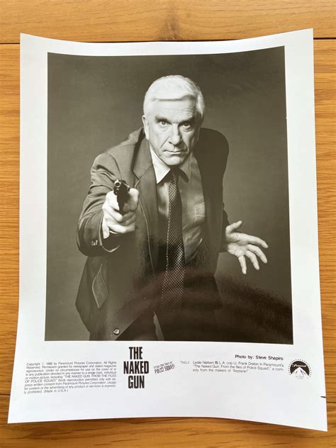 Leslie Nielsen B W X Publicity Photograph From The Naked Gun Paramount Pictures Home