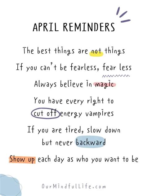 39 Amazing April Quotes To Welcome The Month - Our Mindful Life