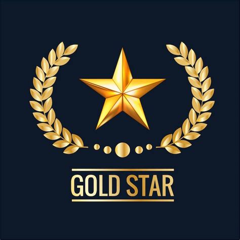 Premium Vector Gold Star Logo Vector Design On Black Background