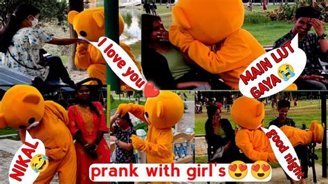 Teddy Bear Irritating Cute Girls😝 Teddy Bear Bakchodi Prank With Cute