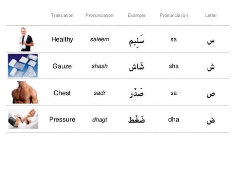 Arabic Alphabet For Medical Use