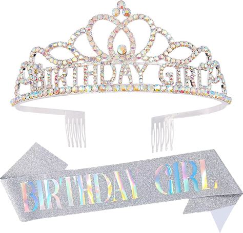 Amazon Chanaco Rhinestone Birthday Tiara And Sash For Women