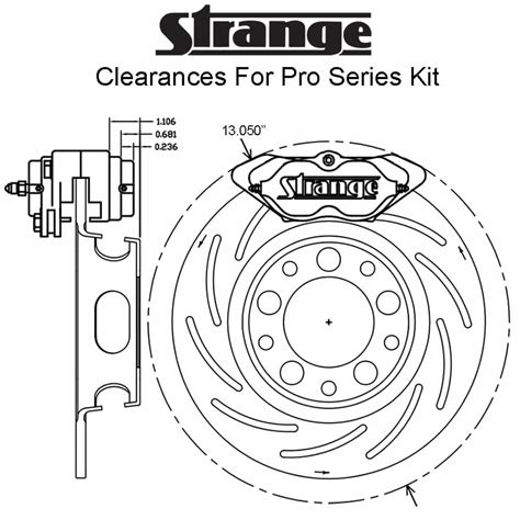 Strange Drag Race Front Brake Kit For Camaro