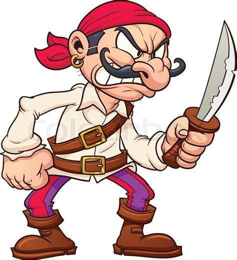 Angry cartoon pirate. Vector clip art ... | Stock vector | Colourbox