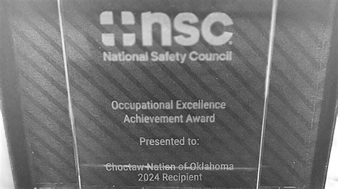 Choctaw Nation Achieves National Safety Council Award For Safe Work For Second Year In A Row