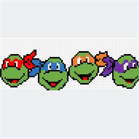 Ninja Turtle Pixel Art By Tiffany Jones At