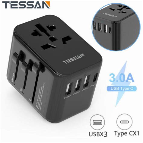 Tessan Universal Travel Adapter International Charger With Usb Ports