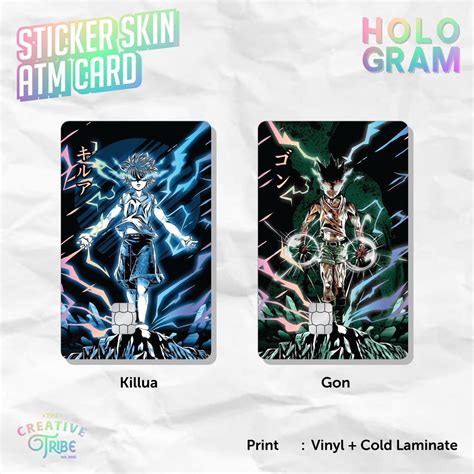 Killua Gon Sticker Skin Card Hologram Vinyl Atm Debit Credit Emoney Flazz Sticker Hxh Hunter