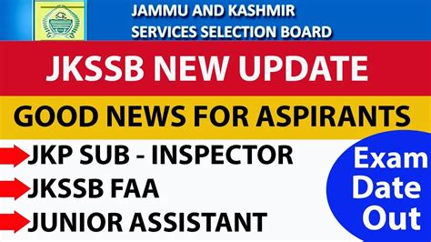 Jkssb Exam Update L Exam Date L Good News For Aspirants L