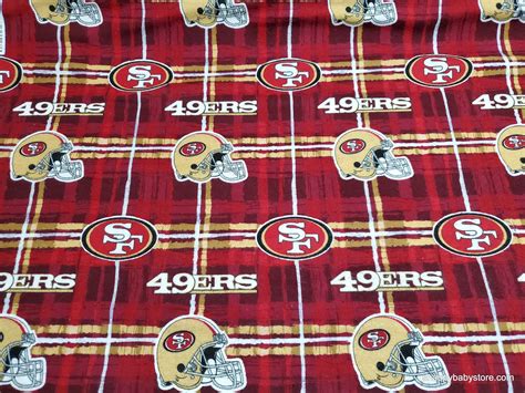 Team Flannel Fabric San Francisco 49ers Plaid By The Yard 100
