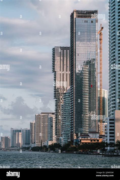 skyline skyscrapers construction miami new Stock Photo - Alamy