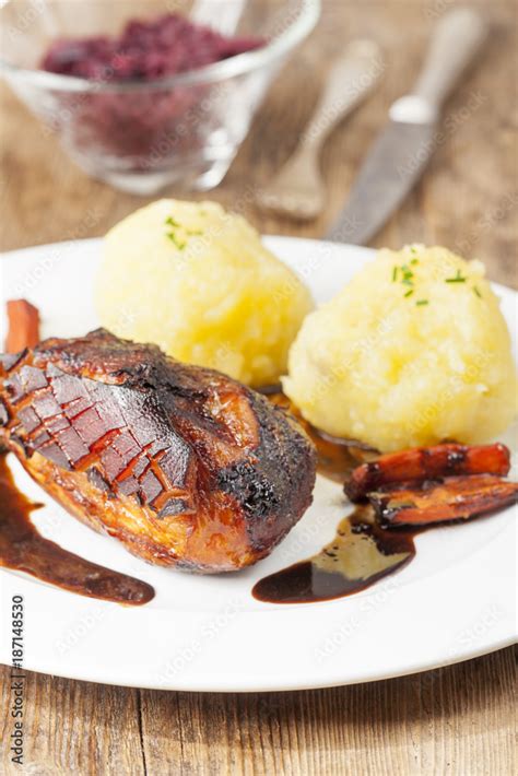 Schweinebraten Mit Kn Del Stock Photo Adobe Stock