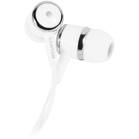 Слушалки CANYON Stereo earphones with microphone, White - Zettabyte