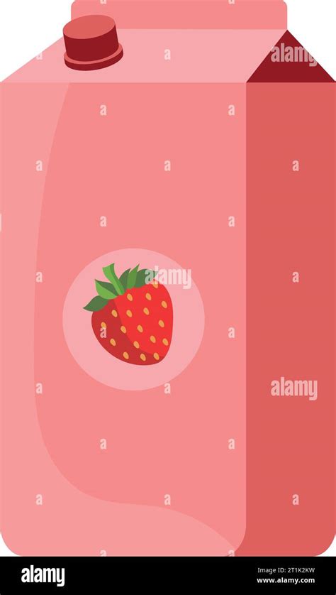 Tetra Pack Box Of Strawberry Milk Vector Isolated Stock Vector Image