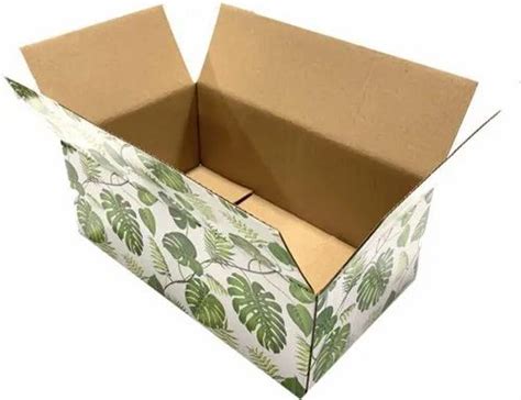 White Rectangular Printed Corrugated Box For Gift Crafts Size Lxwxh