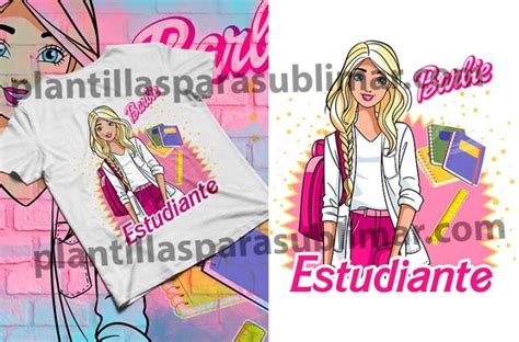 Barbie Estudiante Editable Plantilla Plantillas Para Sublimar