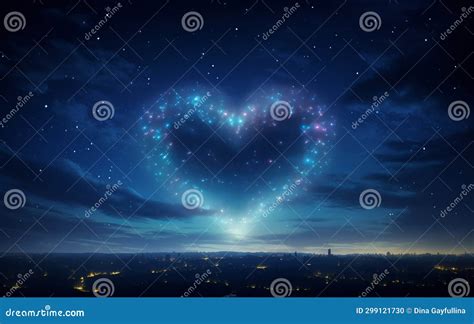 Starry Heart Night A Subtle Star Shaped Heart In A Night Sky Setting